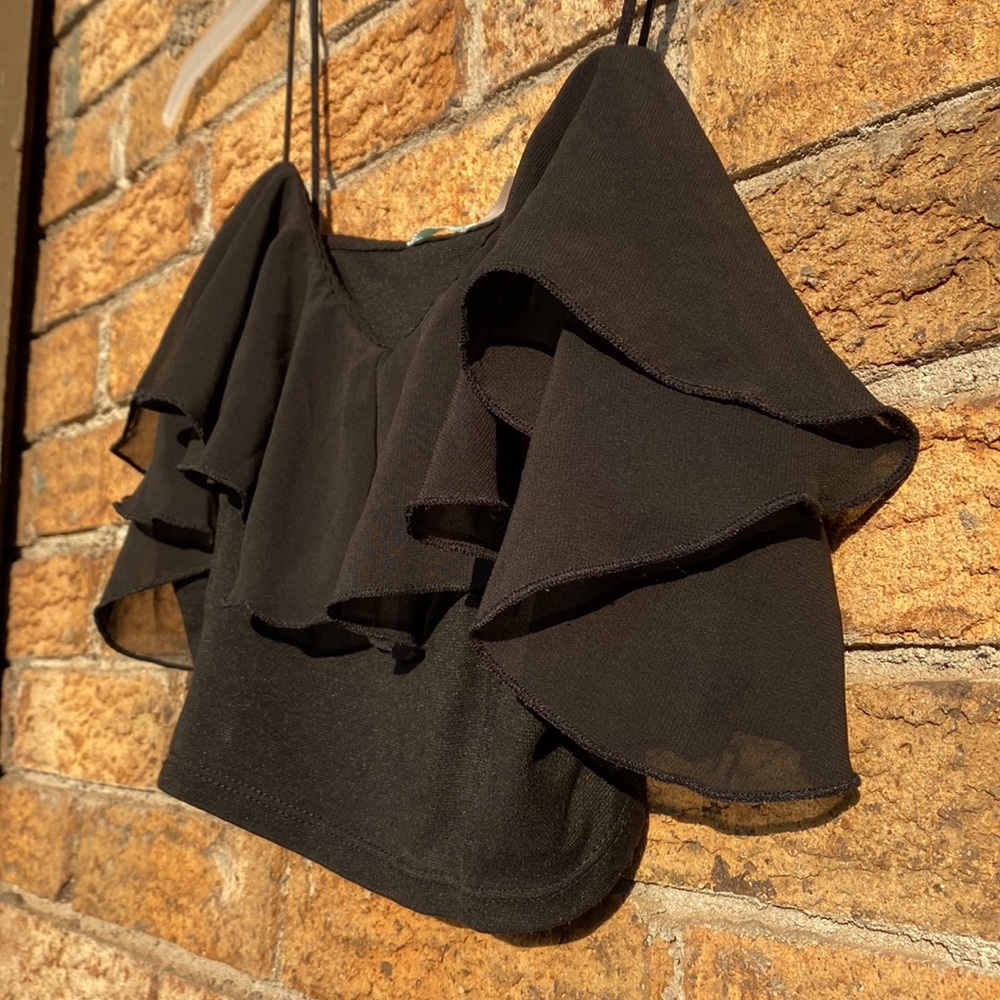 Kimchi Blue Sexy Black Crop Top Women’s Large - Picture 6 of 9